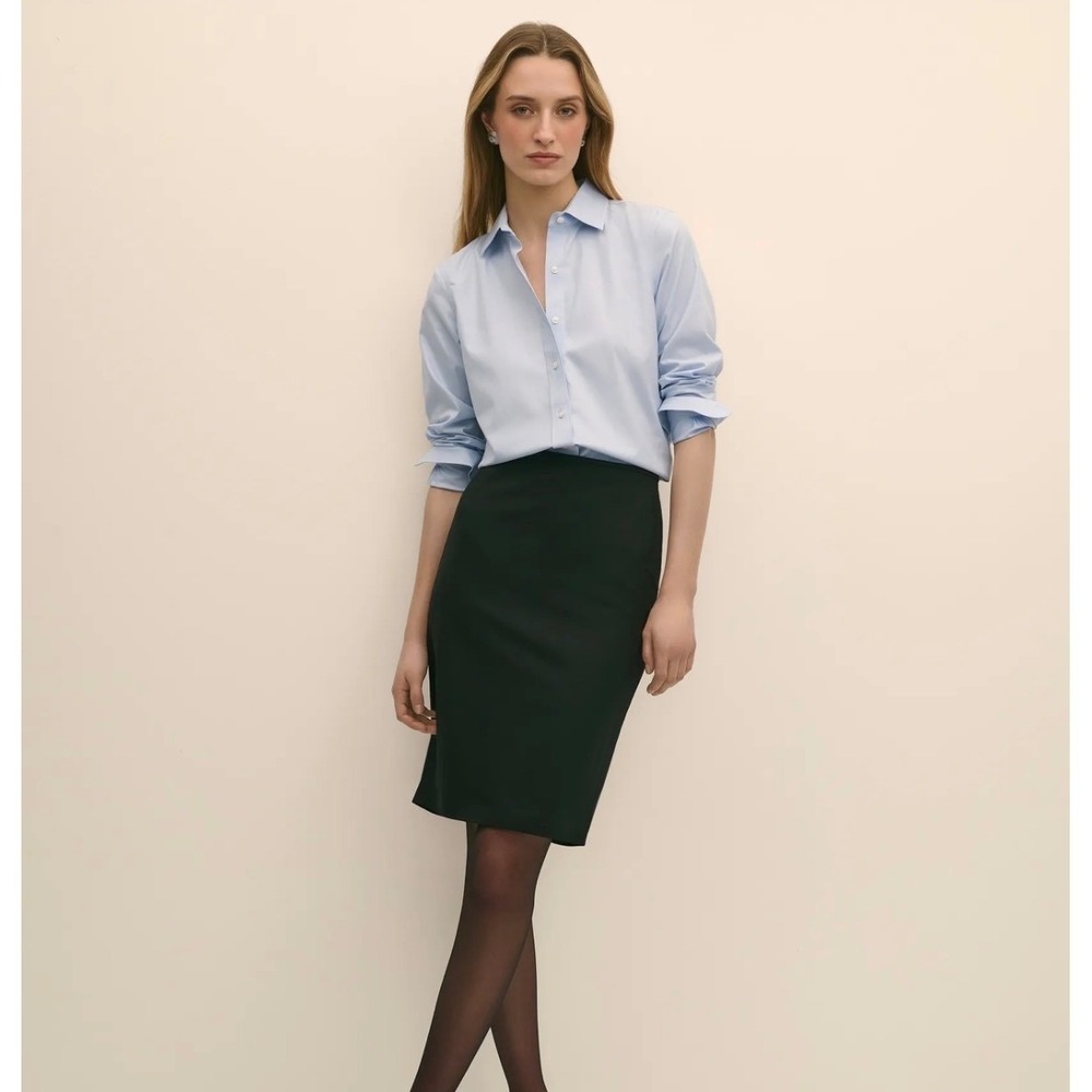 Brooks Brothers 346 Black Stretch Wool Blend Pencil Skirt Career Office Sz‎ 4